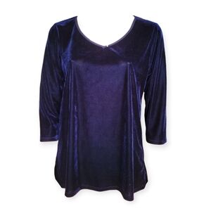 Vintage Velvet Women's Top  Sapphire Blue Large